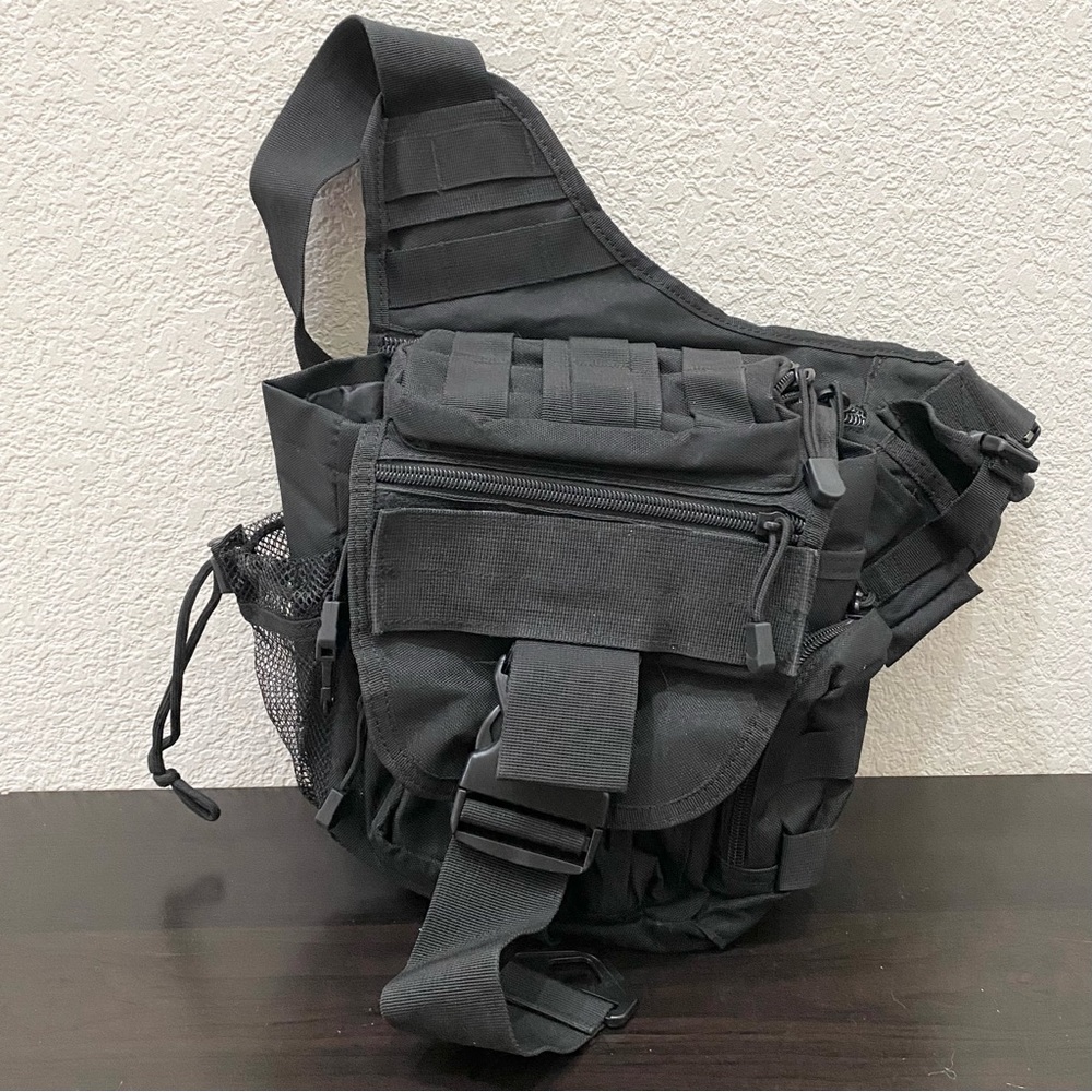 G4FREE Black Tactical Messenger Utility Sling Bag
